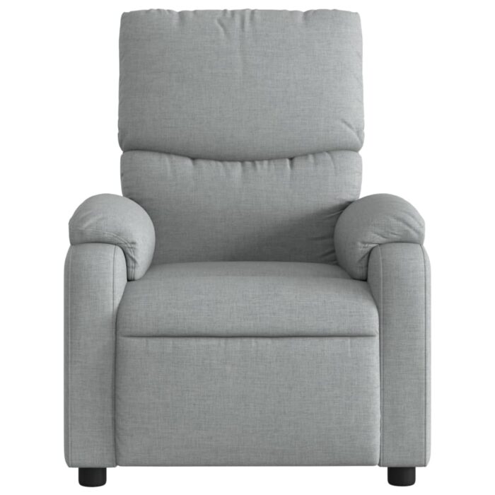 Fauteuil inclinable de massage gris clair tissu – Image 5