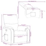 Fauteuil inclinable de massage gris foncé tissu – Image 10