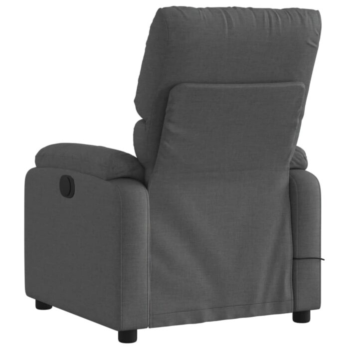 Fauteuil inclinable de massage gris foncé tissu – Image 2