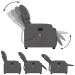 Fauteuil inclinable de massage gris foncé tissu – Image 3