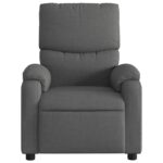 Fauteuil inclinable de massage gris foncé tissu – Image 5