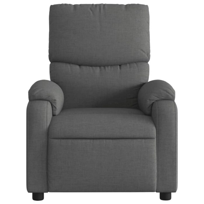 Fauteuil inclinable de massage gris foncé tissu – Image 5