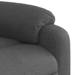 Fauteuil inclinable de massage gris foncé tissu – Image 7