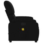 Fauteuil inclinable de massage noir tissu – Image 6