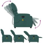 Fauteuil inclinable de massage vert foncé tissu – Image 3
