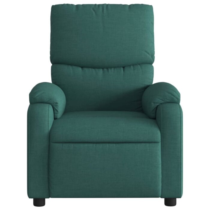 Fauteuil inclinable de massage vert foncé tissu – Image 5