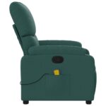 Fauteuil inclinable de massage vert foncé tissu – Image 6