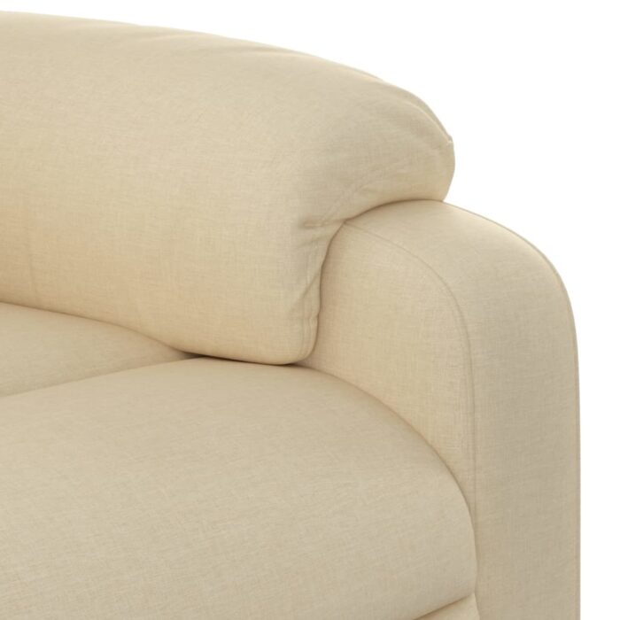 Fauteuil inclinable de massage crème tissu – Image 7