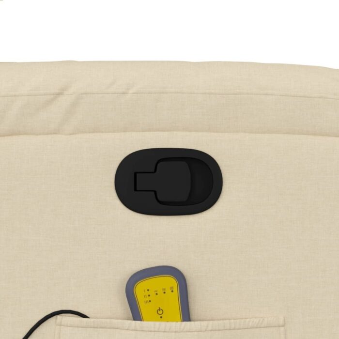Fauteuil inclinable de massage crème tissu – Image 8