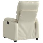 Fauteuil de massage inclinable crème similicuir – Image 2