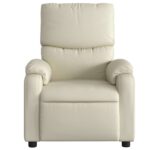Fauteuil de massage inclinable crème similicuir – Image 5