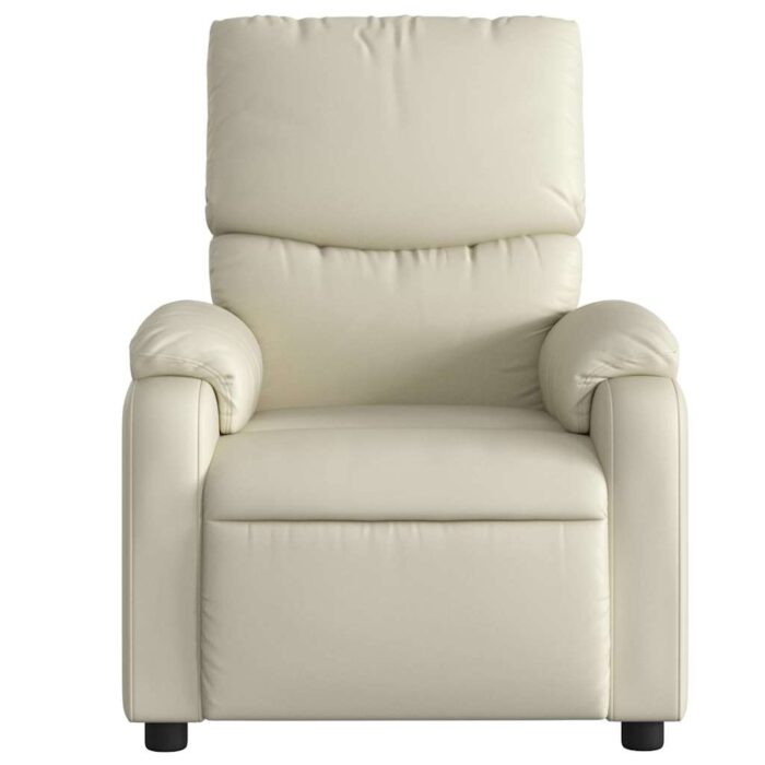 Fauteuil de massage inclinable crème similicuir – Image 5
