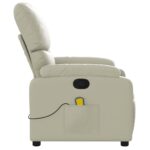 Fauteuil de massage inclinable crème similicuir – Image 6