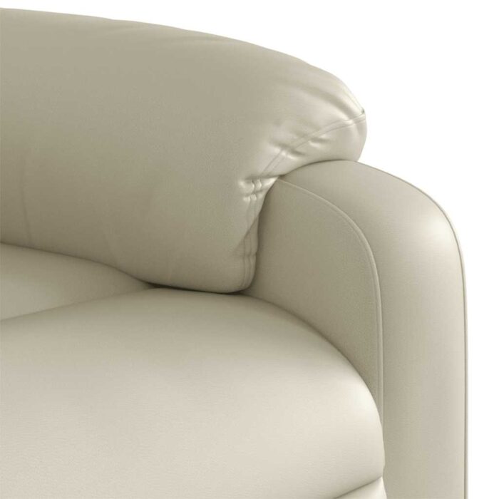 Fauteuil de massage inclinable crème similicuir – Image 7