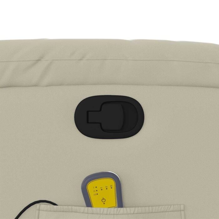 Fauteuil de massage inclinable crème similicuir – Image 8