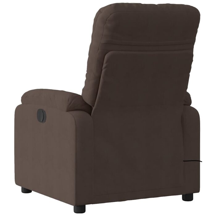 Fauteuil inclinable de massage marron tissu microfibre – Image 2