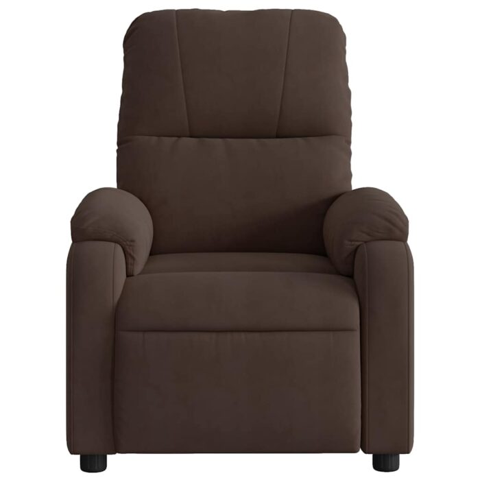 Fauteuil inclinable de massage marron tissu microfibre – Image 5
