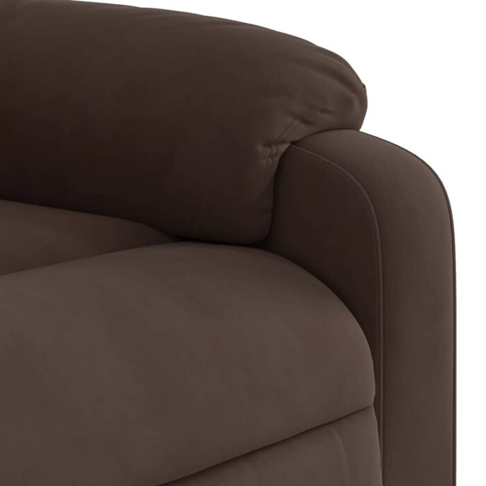 Fauteuil inclinable de massage marron tissu microfibre – Image 7