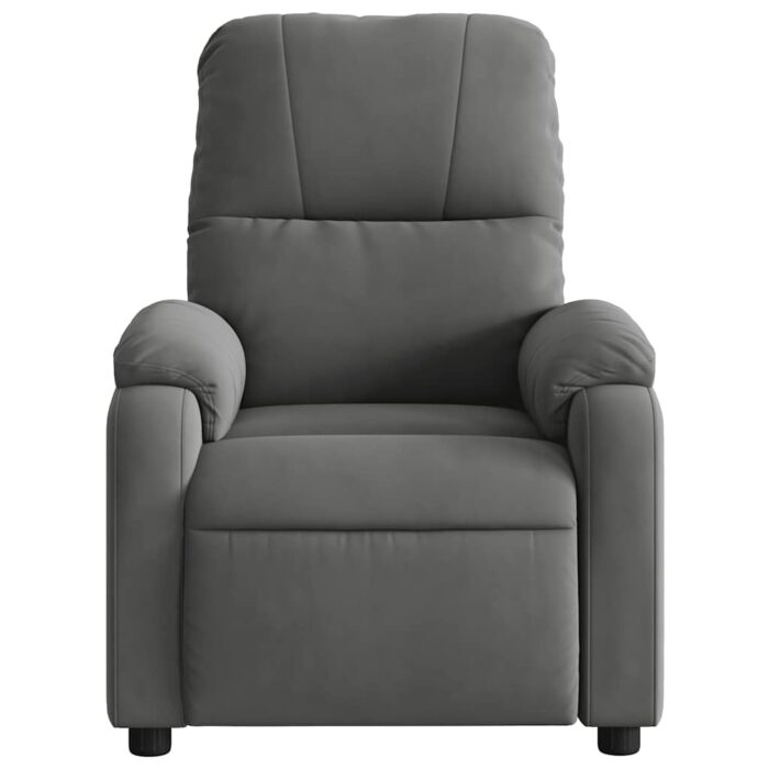 Fauteuil inclinable de massage gris foncé tissu microfibre – Image 5
