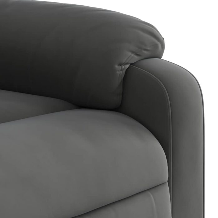 Fauteuil inclinable de massage gris foncé tissu microfibre – Image 7