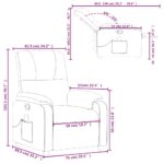 Fauteuil inclinable de massage noir tissu microfibre – Image 10