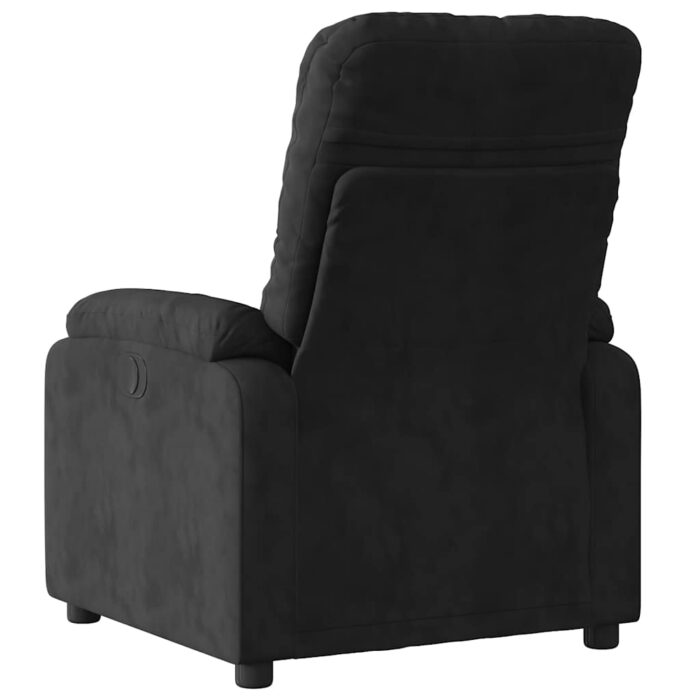 Fauteuil inclinable de massage noir tissu microfibre – Image 2