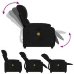 Fauteuil inclinable de massage noir tissu microfibre – Image 3