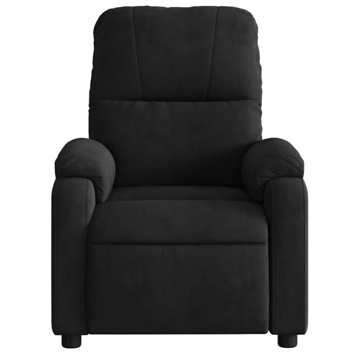 Fauteuil inclinable de massage noir tissu microfibre – Image 5