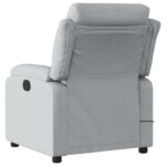 Fauteuil inclinable de massage gris clair tissu – Image 2