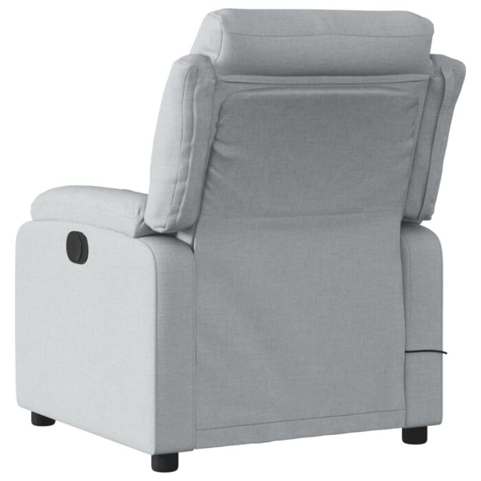 Fauteuil inclinable de massage gris clair tissu – Image 2