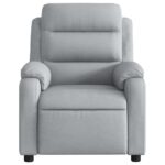 Fauteuil inclinable de massage gris clair tissu – Image 5