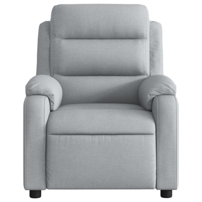 Fauteuil inclinable de massage gris clair tissu – Image 5