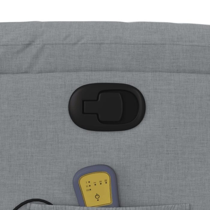 Fauteuil inclinable de massage gris clair tissu – Image 8