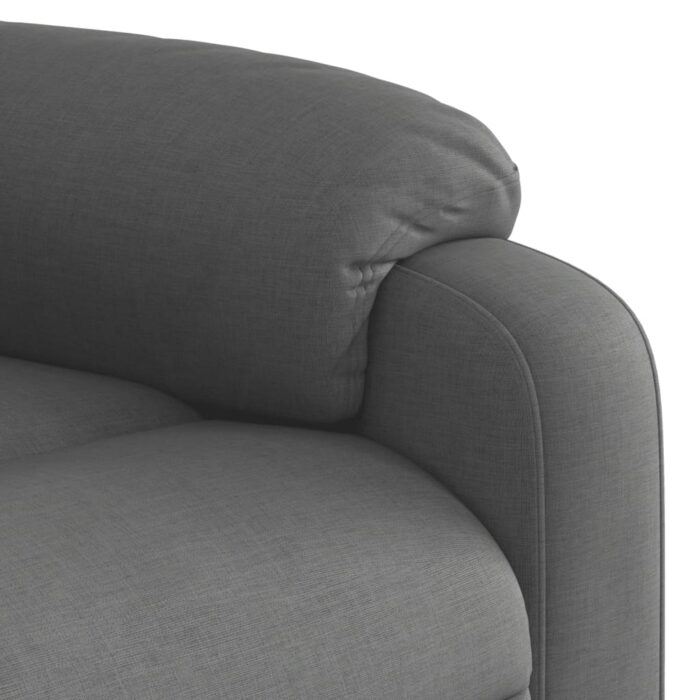 Fauteuil inclinable de massage gris foncé tissu – Image 7