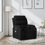 Fauteuil inclinable de massage noir tissu