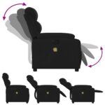 Fauteuil inclinable de massage noir tissu – Image 3