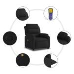 Fauteuil inclinable de massage noir tissu – Image 4