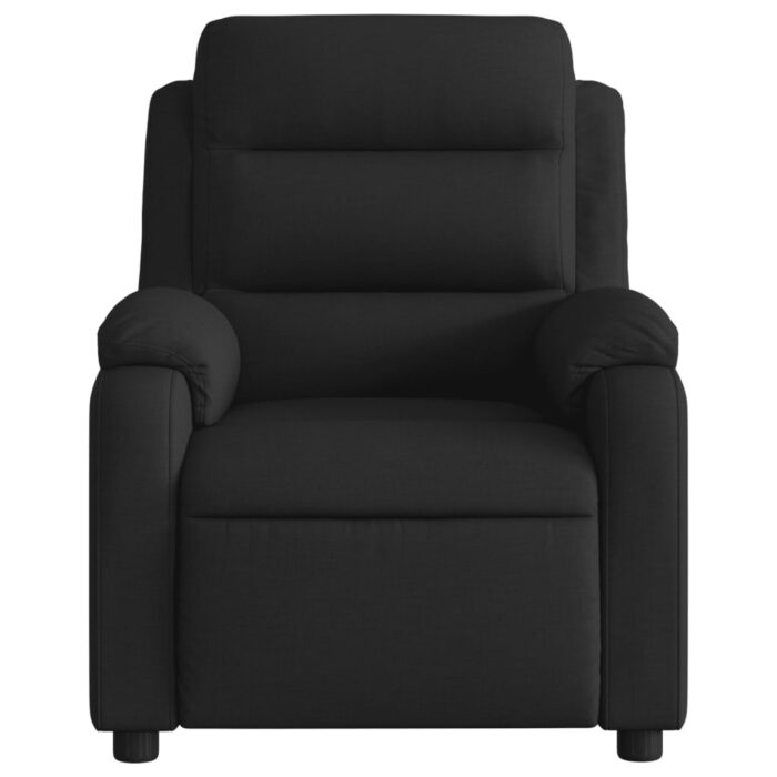 Fauteuil inclinable de massage noir tissu – Image 5