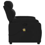 Fauteuil inclinable de massage noir tissu – Image 6