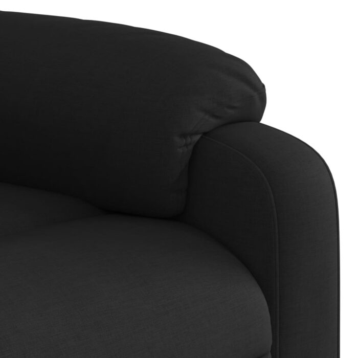 Fauteuil inclinable de massage noir tissu – Image 7