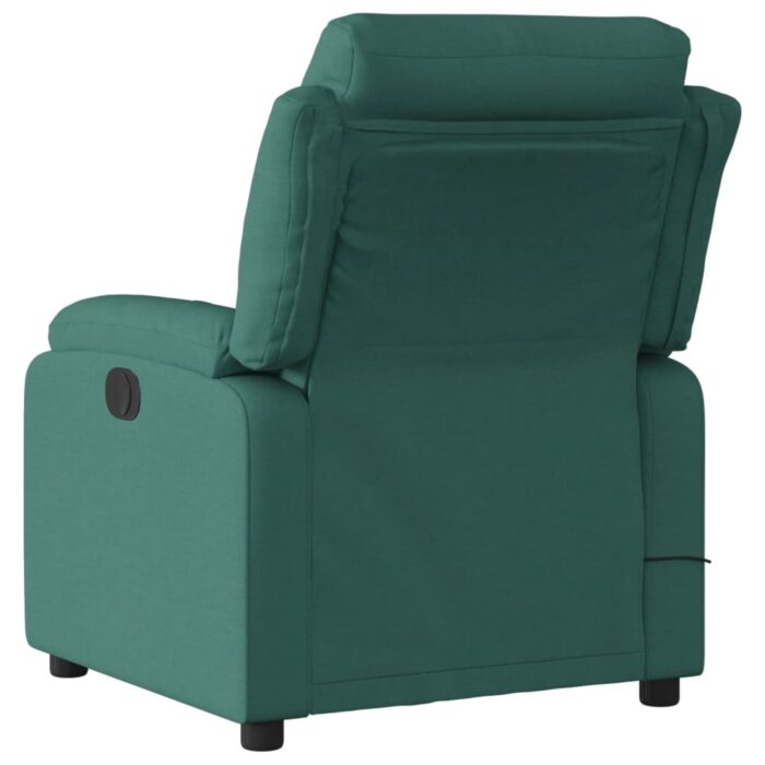 Fauteuil inclinable de massage vert foncé tissu – Image 2