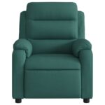 Fauteuil inclinable de massage vert foncé tissu – Image 5