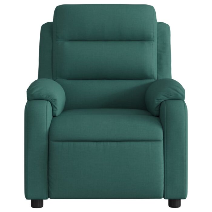 Fauteuil inclinable de massage vert foncé tissu – Image 5