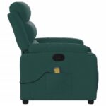 Fauteuil inclinable de massage vert foncé tissu – Image 6