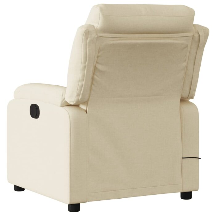Fauteuil inclinable de massage crème tissu – Image 2