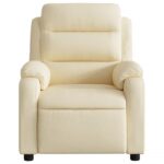 Fauteuil inclinable de massage crème tissu – Image 5
