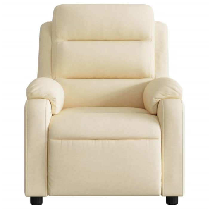 Fauteuil inclinable de massage crème tissu – Image 5