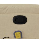 Fauteuil inclinable de massage crème tissu – Image 8