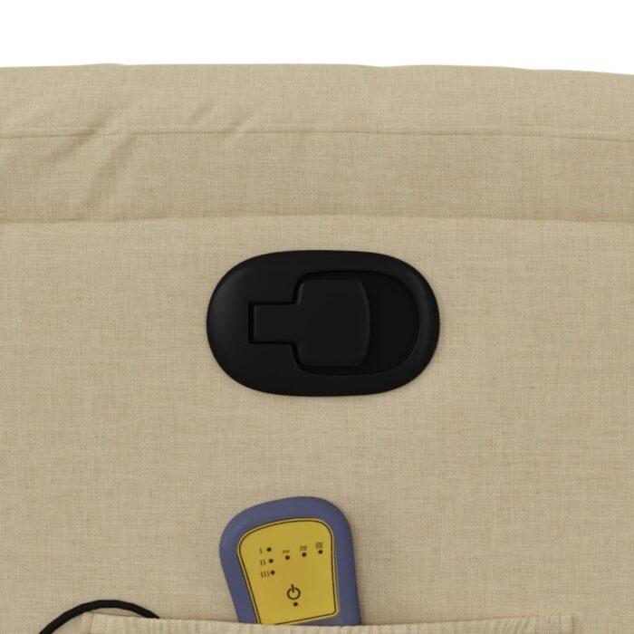Fauteuil inclinable de massage crème tissu – Image 8