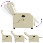 Fauteuil de massage inclinable crème similicuir – Image 3